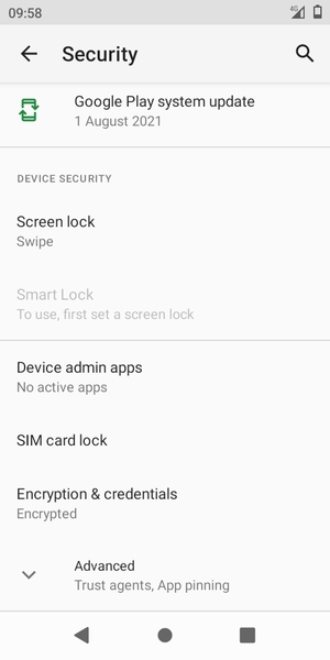 To change the PIN for the SIM card, scroll to and select SIM card lock