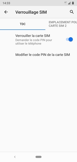 Sélectionnez Public puis Modifier le code PIN de la carte SIM