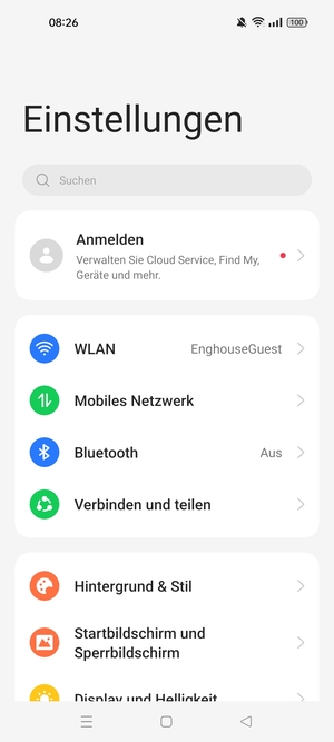 Wählen Sie Mobiles Netzwerk