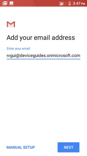 Enter your Email address. Select NEXT