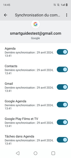 Assurez-vous que Contacts est sélectionné