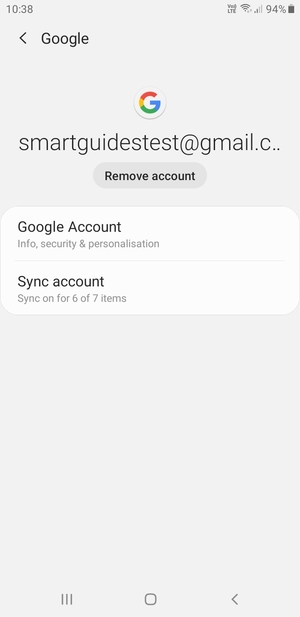 Select Sync account