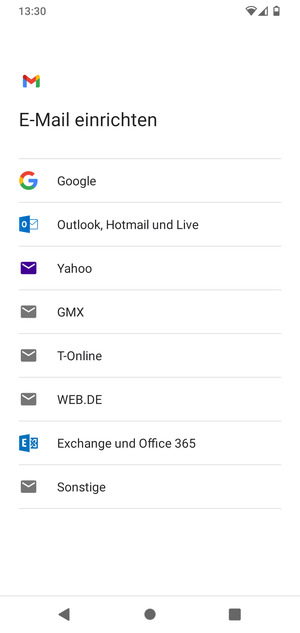 Wählen Sie Exchange und Office 365