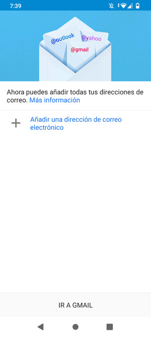 Seleccione Añadir una dirreción de correo electrónico