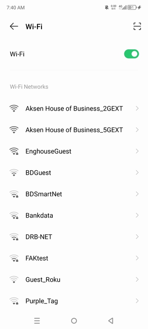 Select the wireless network you want to connect to