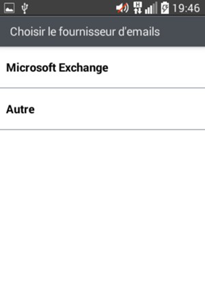 Sélectionnez Microsoft Exchange