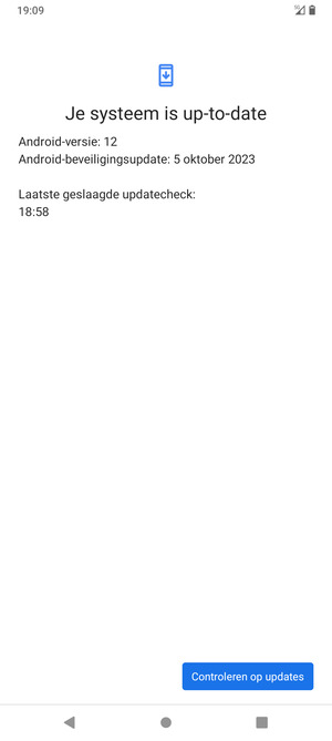Als uw telefoon up-to-date is, zult u het volgende scherm zien