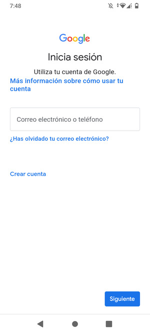 Introduzca su dirección de Gmail y seleccione Siguiente