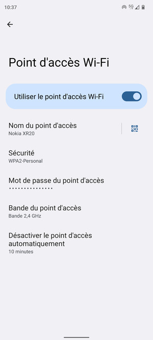 Votre téléphone est maintenant configuré pour être utilisé comme modem