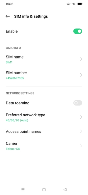 Select Access point names