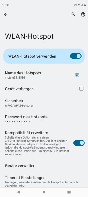 Ihr Handy ist jetzt für die Verwendung als Modem eingerichtet