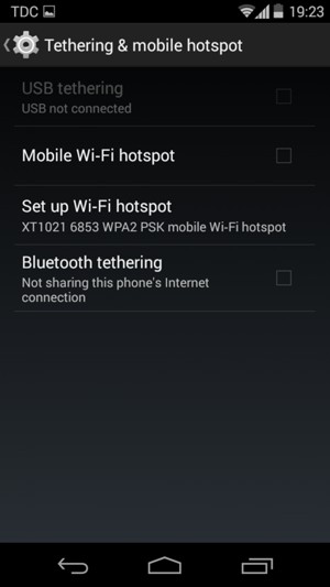 Check the Mobile Wi-Fi hotspot checkbox