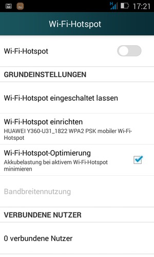 Schalten Sie Wi-Fi-Hotspot ein