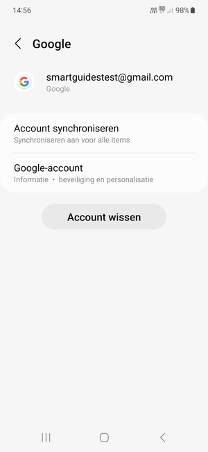 Selecteer Account synchroniseren