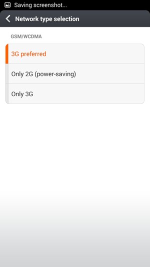 Select Only 2G to enable 2G and 3G preferred to enable 3G