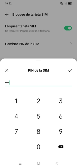 Introduzca su PIN de tarjeta SIM actual y seleccione Aceptar