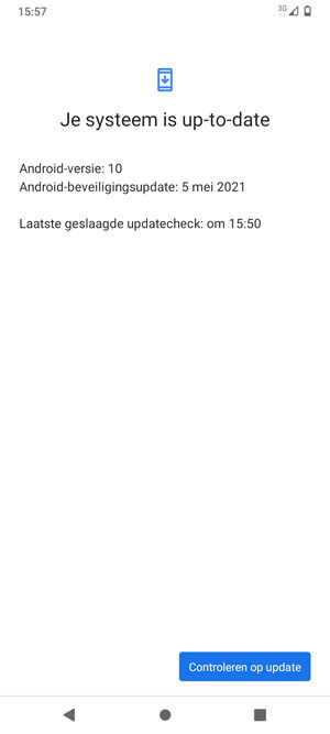 Als uw telefoon up-to-date is, zult u het volgende scherm zien