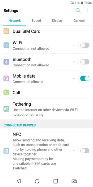 Select Network and Dual SIM Card
