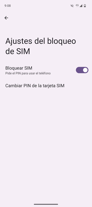 Seleccione  Cambiar PIN de la tarjeta SIM