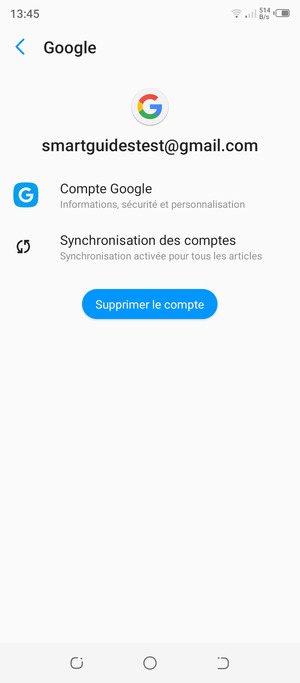 Sélectionnez Synchronisation des comptes