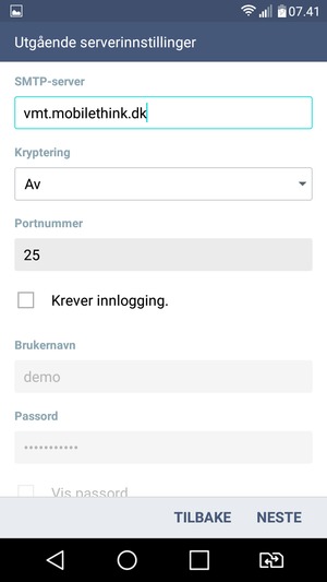 Fjern krysset i avkrysningsboksen Krever innlogging. og velg NESTE