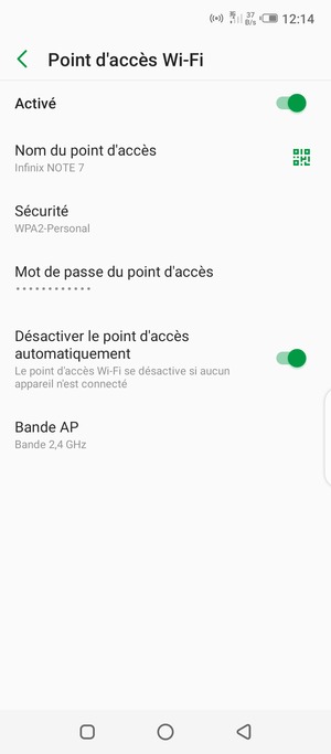 Votre téléphone est maintenant configuré pour être utilisé comme modem