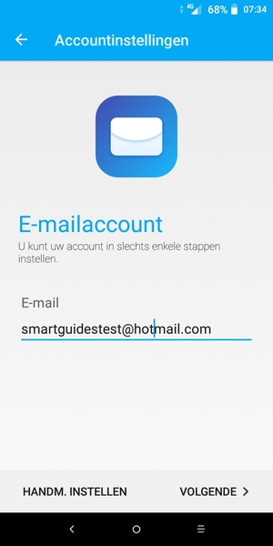Voer uw Hotmail adres in en selecteer VOLGENDE