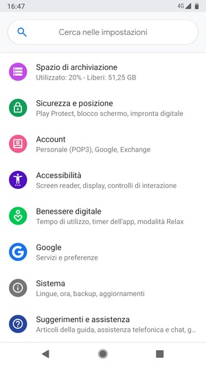 Scorri e seleziona Sicurezza e posizione