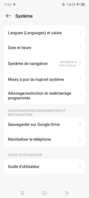 Sélectionnez Sauvegarder sur Google Drive