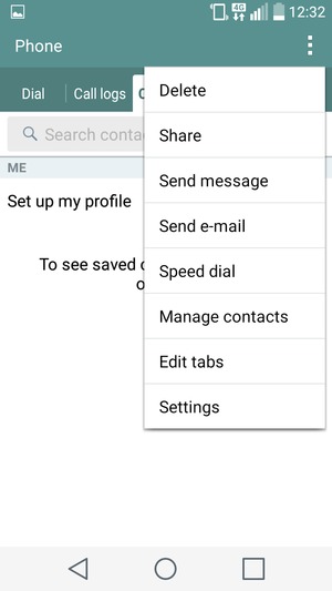 Select the menu button and select Manage contacts
