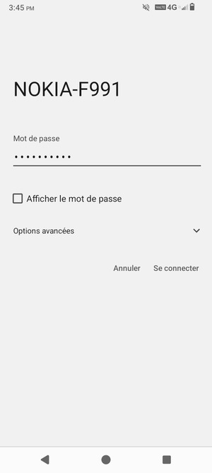 Saisissez le mot de passe du Wi-Fi et sélectionnez Se connecter