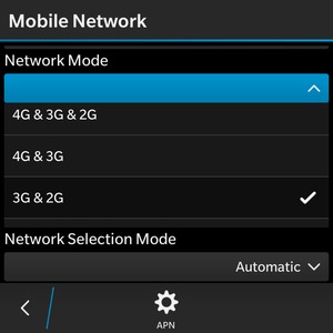 Select 3G & 2G to enable 3G and 4G & 3G to enable 4G