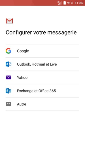 Sélectionnez Exchange et Office 365