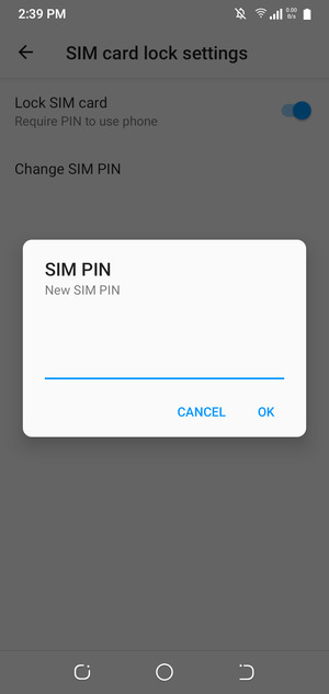 Enter your New SIM PIN and select OK