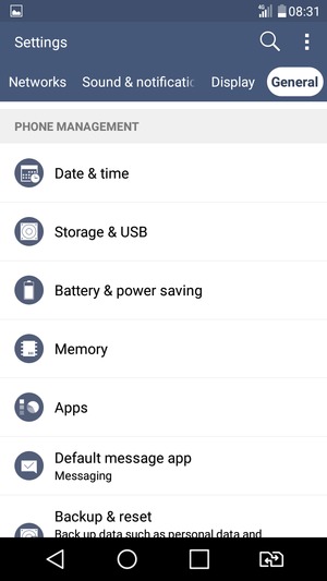 Scroll to and select Battery & power saving