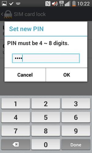 Enter your new SIM PIN and select OK