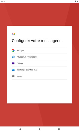 Sélectionnez Outlook, Hotmail et Live