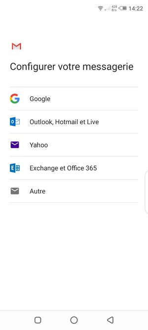 Sélectionnez Outlook, Hotmail et Live