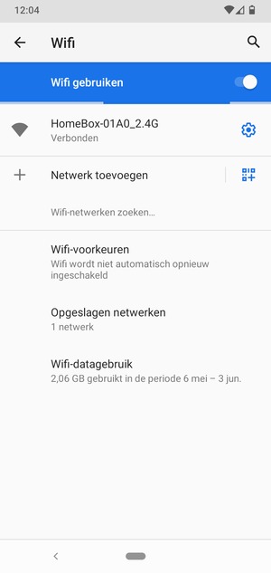 U bent nu verbonden met het WiFi-netwerk