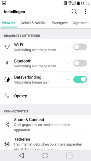 Selecteer Netwerk en Wi-Fi