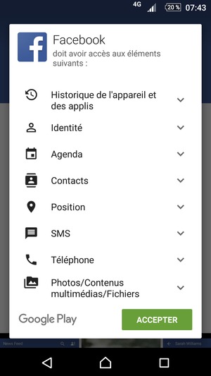 Sélectionnez ACCEPTER