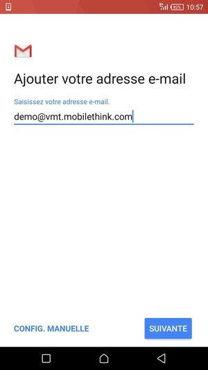 Saisissez votre adresse e-mail et sélectionnez SUIVANTE