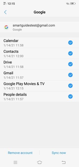 Make sure Contacts is selected and select Sync Now