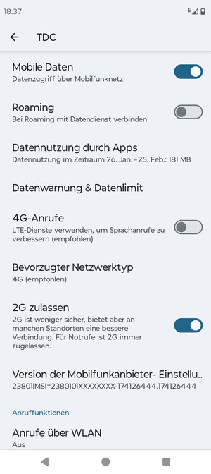 Wählen Sie Bevorzugter Netzwerktyp