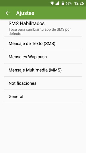 Seleccione Mensaje de Texto (SMS)