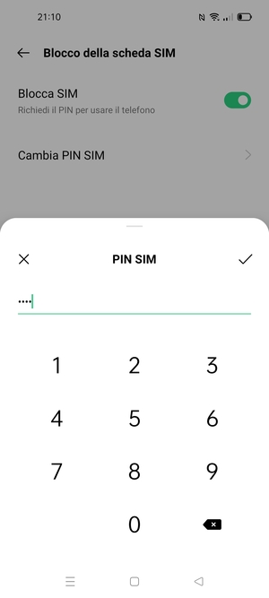 Conferma il nuovo PIN per questa scheda SIM e seleziona OK