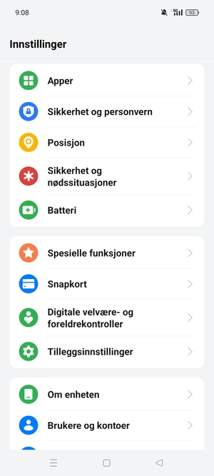 Bla til og velg Sikkerhet og personvern