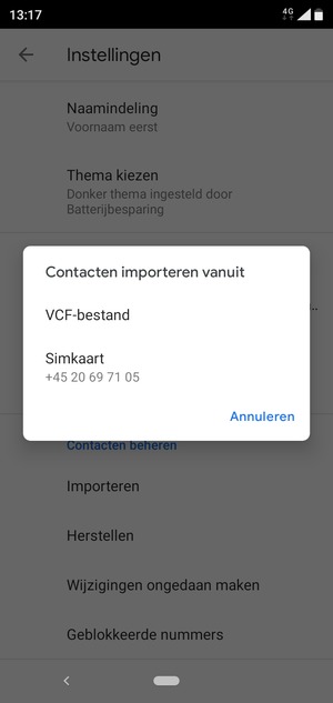 Selecteer Simkaart