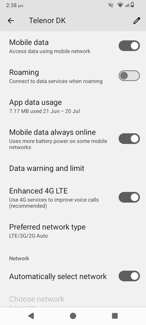 To change network if network problems occur,  turn off Automatically select network
