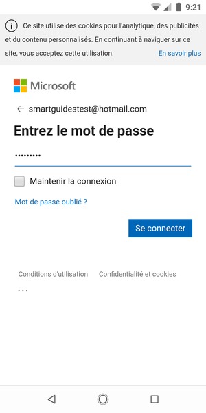 Saisissez votre mot de passe et sélectionnez Se connecter